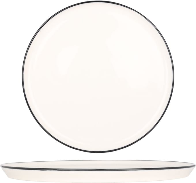 Bonna Dinerbord - Linea Black - Porselein - 28 cm - set van 6