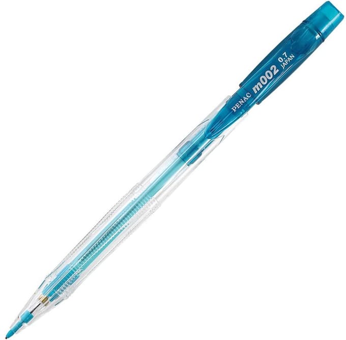Penac M002 - Mechanical Pencil - Transparant Blauw - 0.7 mm - Vulpotlood
