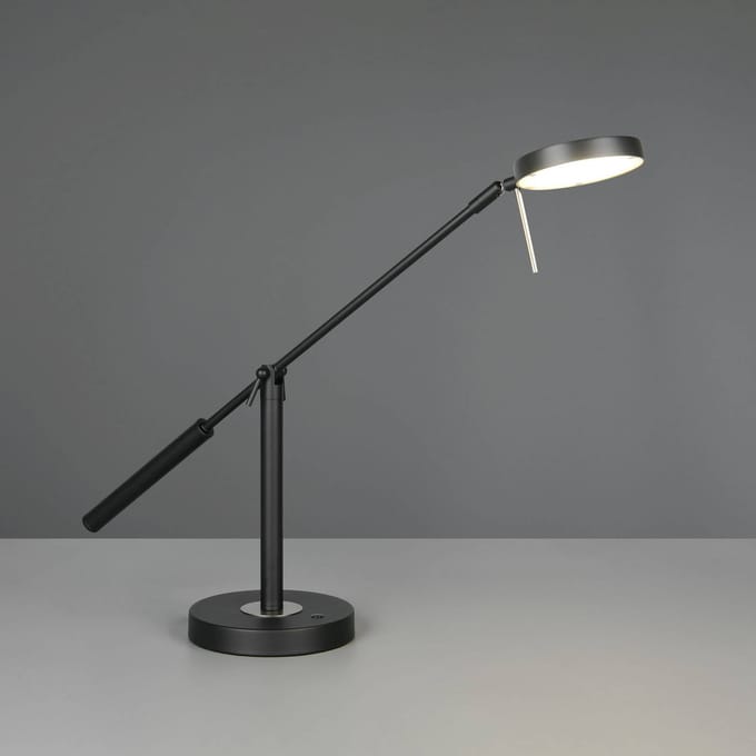 Trio Lighting LED tafellamp Monza, matzwart, hoogte 52 cm, metaal