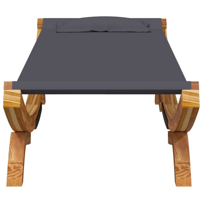 vidaXL - Loungebed - 100x188,5x44 - cm - massief - gebogen - hout - antracietkleurig