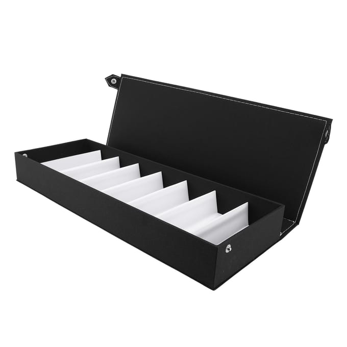 Organisateur de Lunettes Boîte de Rangement 8 Compartiments Anti-Poussière Vitrine Présentoir Porte-Lunettes black
