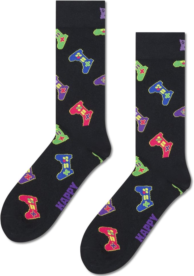 Happy Socks Controller Sock - unisex sokken - zwart - Unisex - Maat: 36 - 40