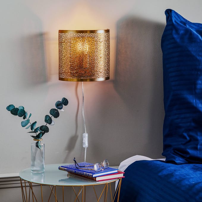 By Rydéns Hermine wandlamp met kabel, messing