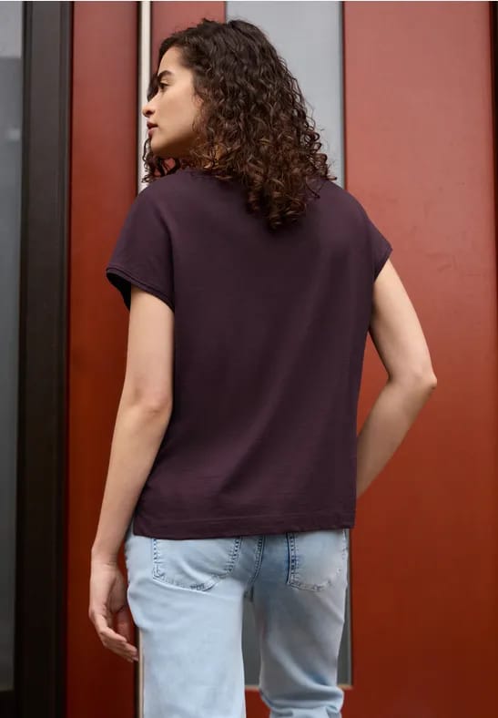 Shirt met hangende schouder in jersey