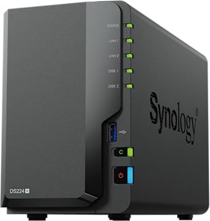Synology DS224+ - NAS - 2 bays - 0TB - SATA 6Gb/s - 2 GB DDR4 - Gigabit Ethernet