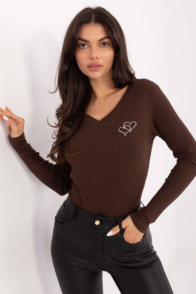 HeartEase Rib Top - Dark Brown / S/M