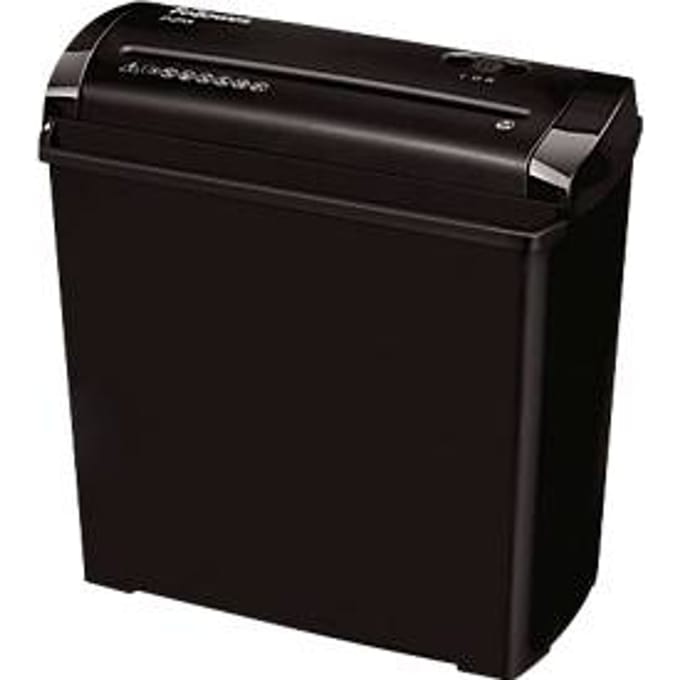 Fellowes Powershred P-25S papiervernietiger, strooksnede 7 mm, P-1, 11 l, snijcapaciteit 5 vel, zwart/grijs