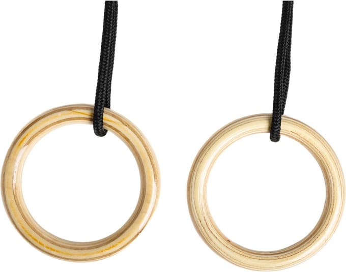Turnringen Hout - Gymnastiek Ringen - Kracht Training - Extra Groot - 14.5 cm Diameter - Naturel