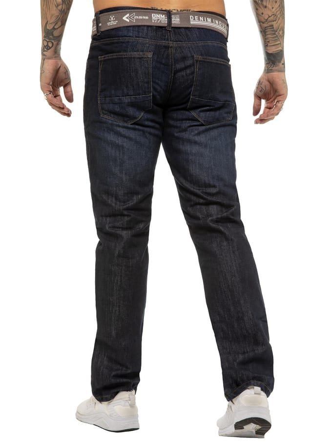 Enzo | Heren Designer Regular Fit Denim Jeans - Indigo
