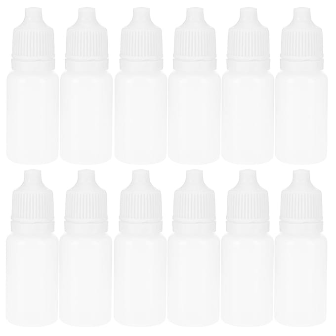 Lot de 50 flacons compte-gouttes vides de 5 ml, flacons de liquide oculaire compressibles avec bouchons et couvercles blanc