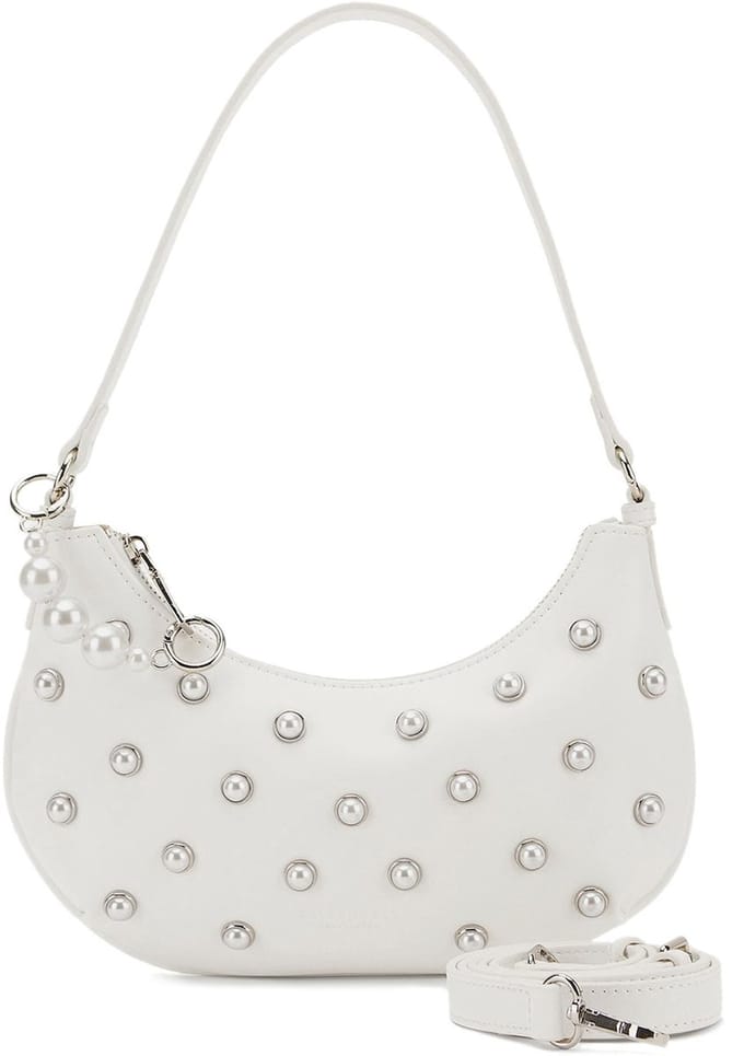 SEIDENFELT MANUFAKTUR Schoudertas Tydal Halfmoon Bag Bright White Wit