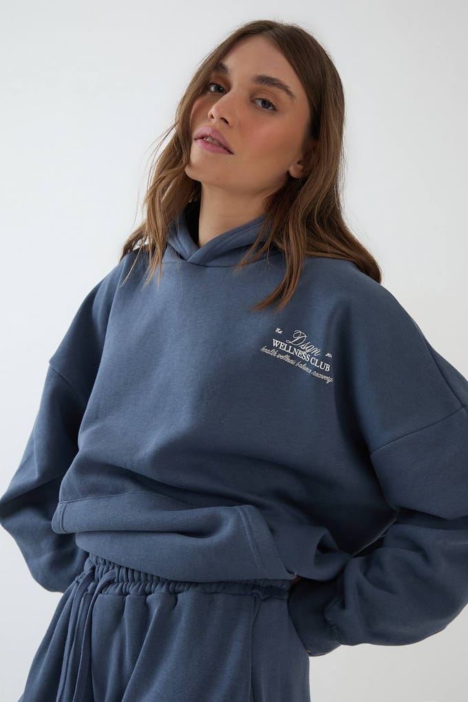 Dames Dsgn Studio Wellness Club Oversized Trainingspak Met Capuchon | Marineblauw | Maat: 3XL