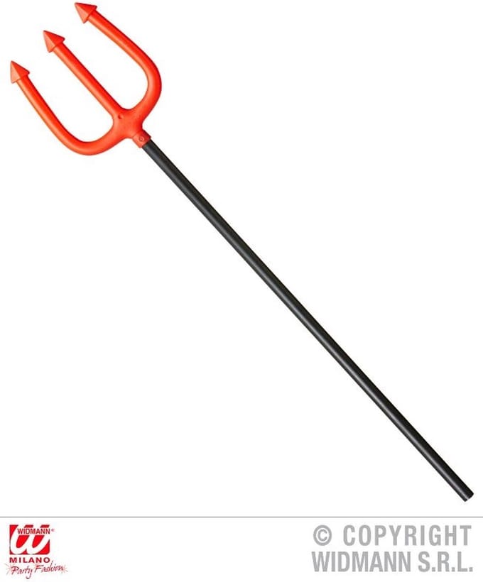 Widmann - Drietand Duivel 58 Centimeter - Rood - Halloween - Verkleedkleding