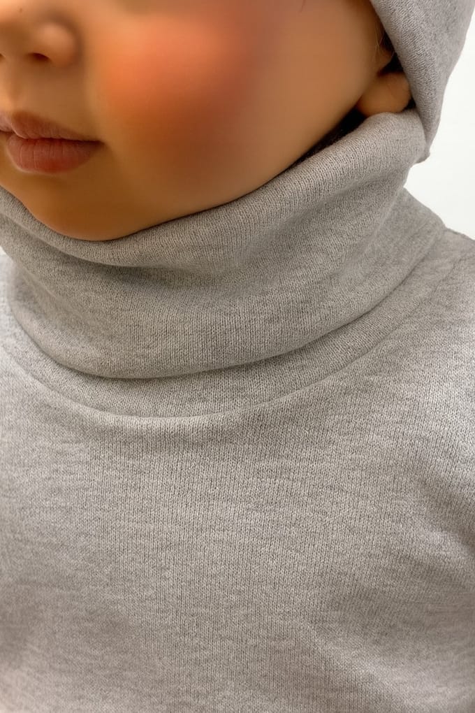 Dartomik - Baby Body - Lange mouwen - Golf - Grijs Melange