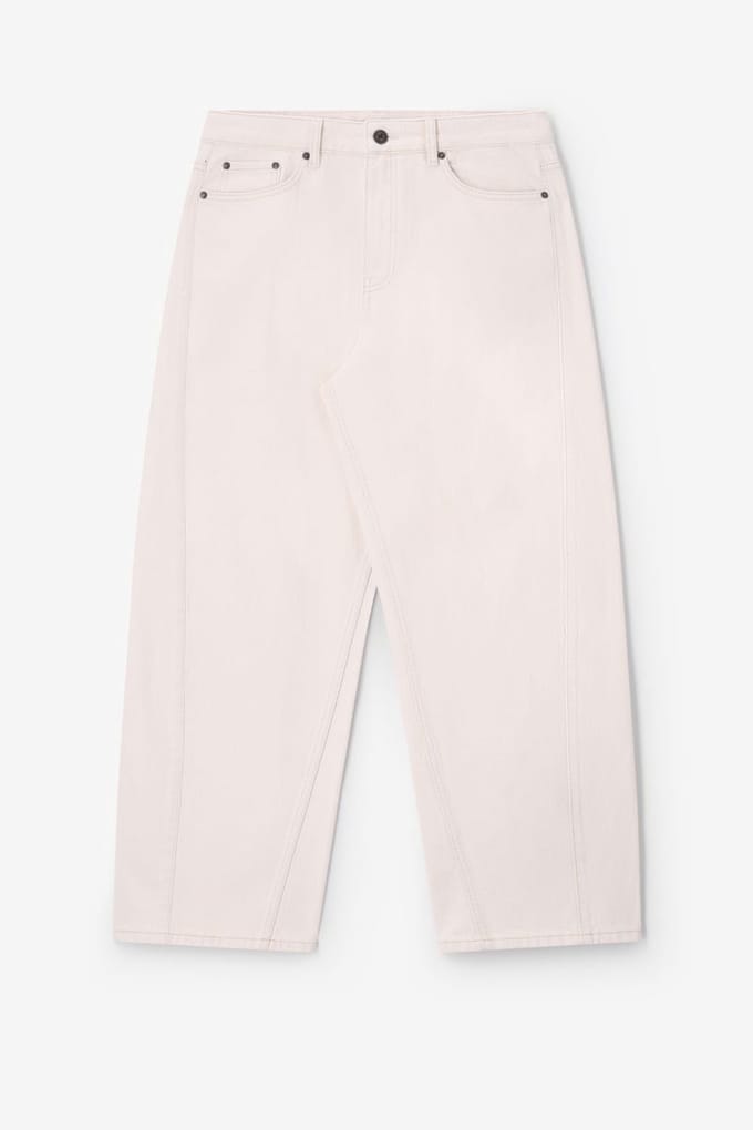 Sissy-Boy - Witte cropped mid waist barrel jeans