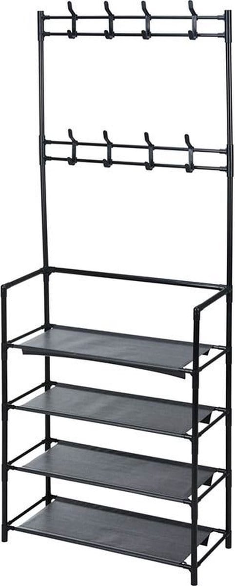 Storage - solutions - Kledingrek - met - 4 - schappen - 60x26x155 - cm
