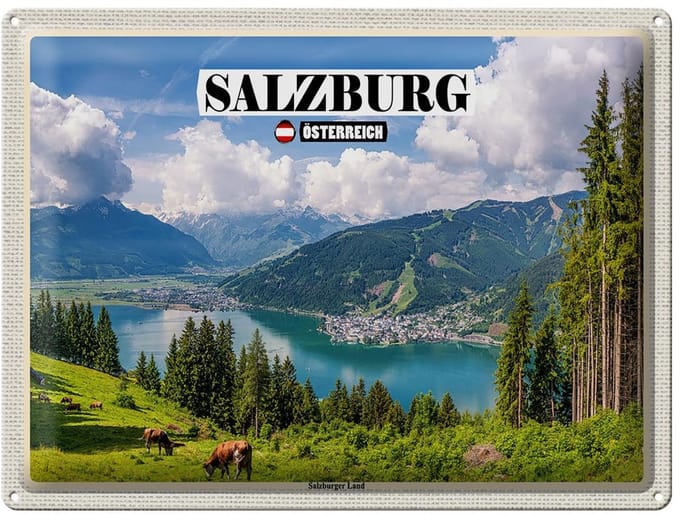 Blechschild Reise Österreich Salzburger Land Natur 40x30cm