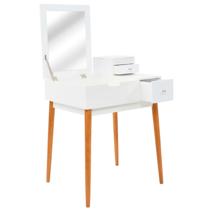 vidaXL - Kaptafel - met - spiegel - 60x50x86 - cm - MDF