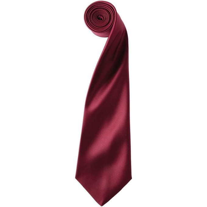 Premier Kleurencollectie Satijnen Stropdas (Bourgondië)