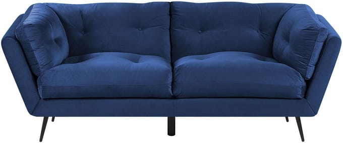 LENVIK - Driezitsbank - Marineblauw - Fluweel