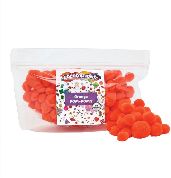 Colorations knutsel pompons oranje 100 stuks - creatieve hobby.
