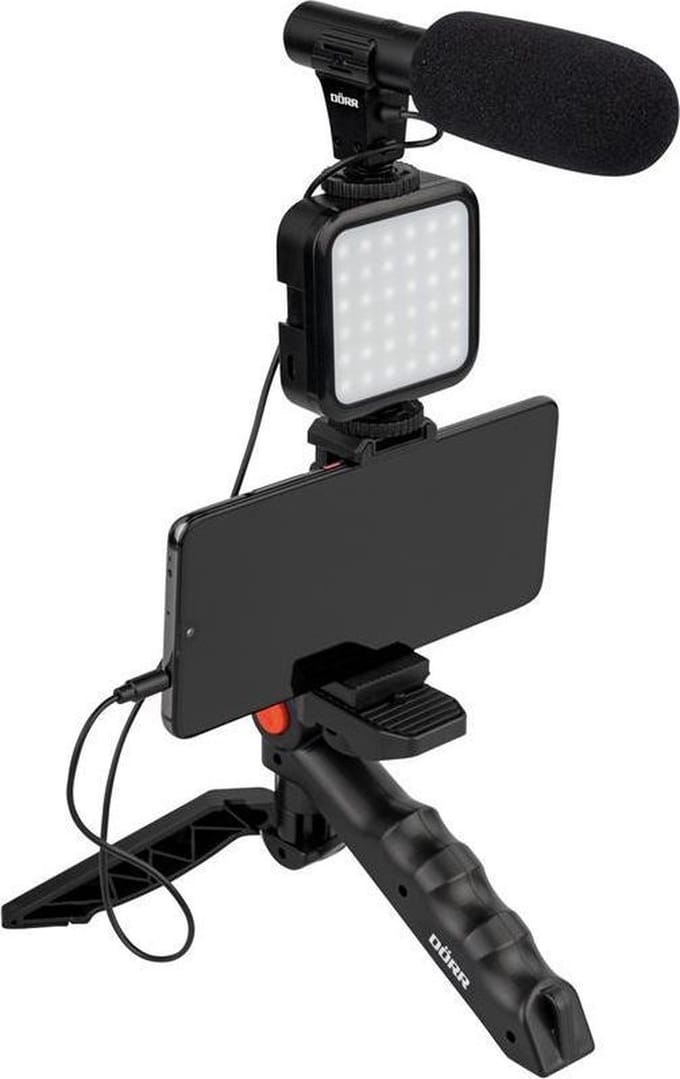 DÖRR Vlogging Kit VL-5 LED-videolamp Aantal LEDs: 35 Bi-Color