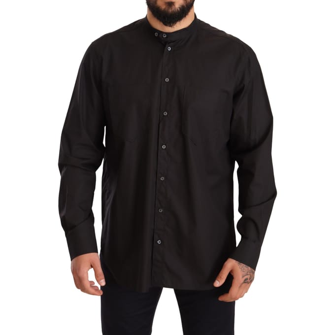 Dolce & Gabbana Heren Zwart 100% Katoen Formeel Gekleed Overhemd