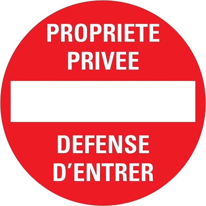 Pickup bord rond diameter 30 cm - Propriete privee Defense d'entrer