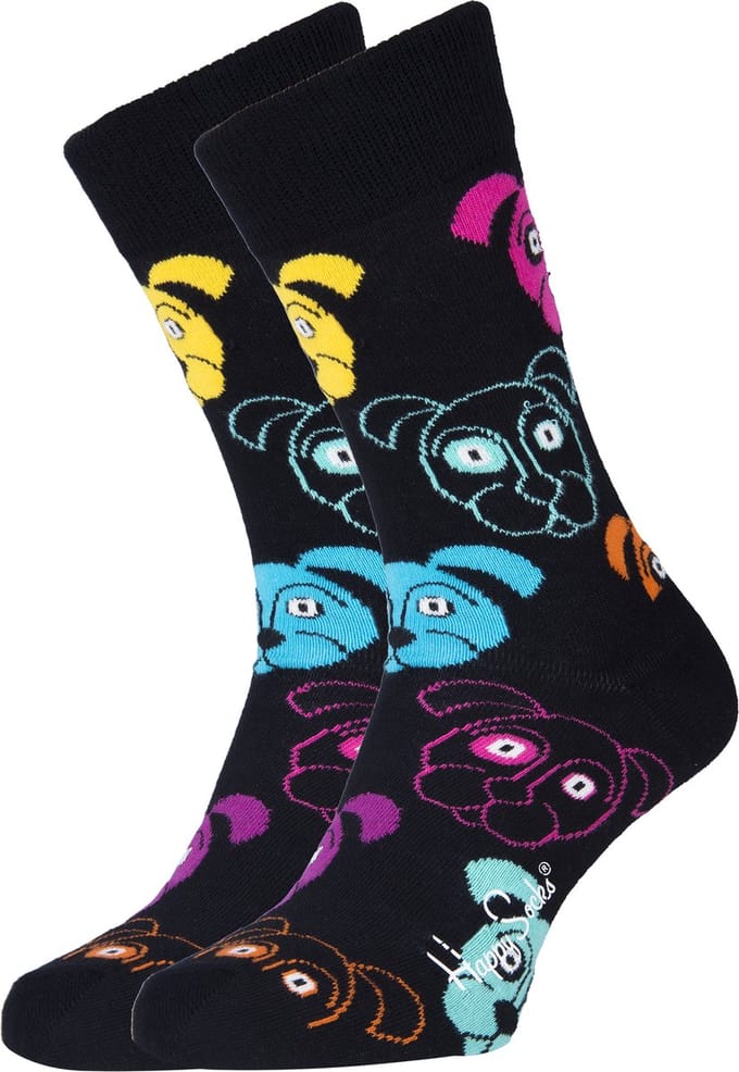 Happy Socks Dogs Sokken - Zwart/Multi - Maat 41-46