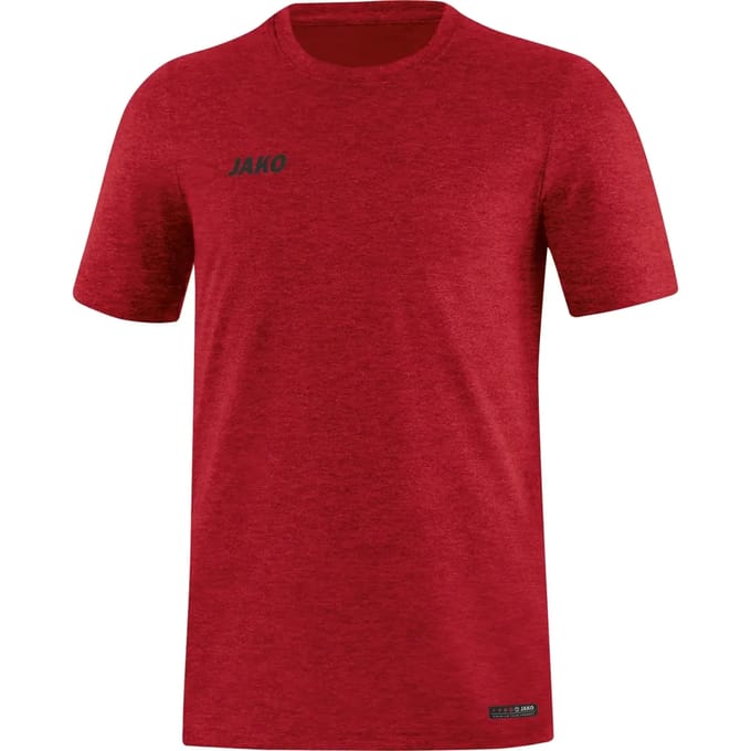Jako Premium Basics T-Shirt Heren - Rood Gemeleerd | Maat: S
