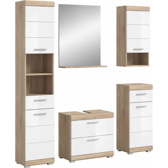Lambada badkamercombinatie wit hoogglans MDF TZ wit NB - 37x164x191cm