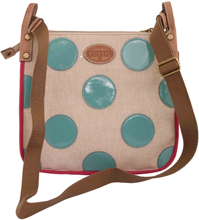 Handtas Fossil Wmns Schoudertas Key-per Crossbody Aqua Beige - UNI
