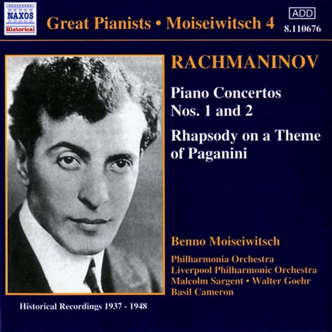 Benno Moiseiwitsch - Rachmaninov: Piano Concertos Nos. 1 & 2 | Rhaps (CD) (Remastered)
