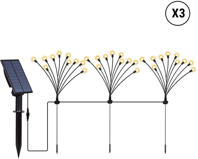Set van 9 solar zaklampen met 90 lampjes H70CM LYRA