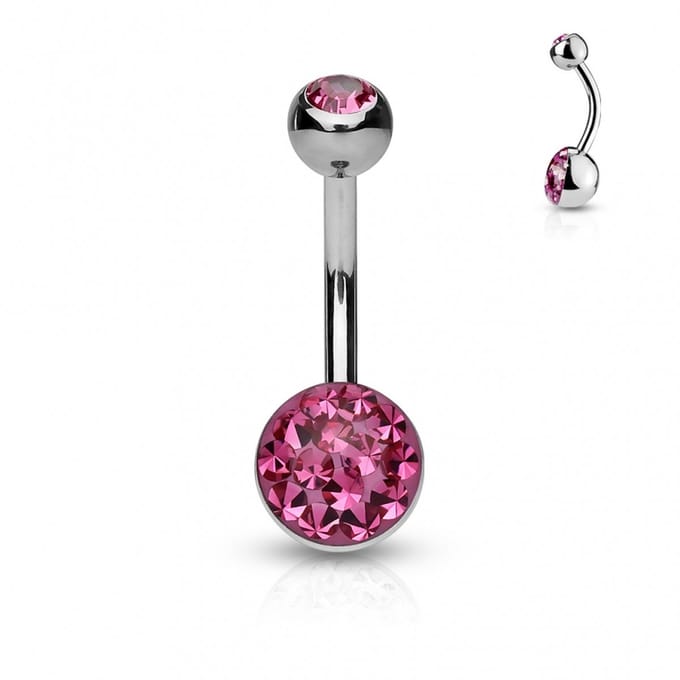 Piercing austrian crystal - roze - LMPiercings
