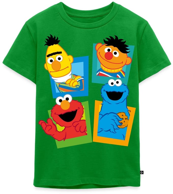 Sesamstraat Bert Ernie Elmo Koekiemonster Premium T Shirt Kinderen