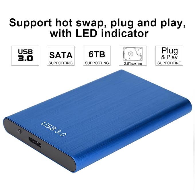 2.5-Inch SATA USB 3.0 Laptop 7-9.5MM Harde Schijf SSD Behuizing Externe Laptop Schijf Behuizing(Blauw) (Niet rood