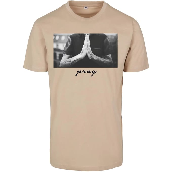 Mister Tee - Pray Heren T-shirt - S - Beige