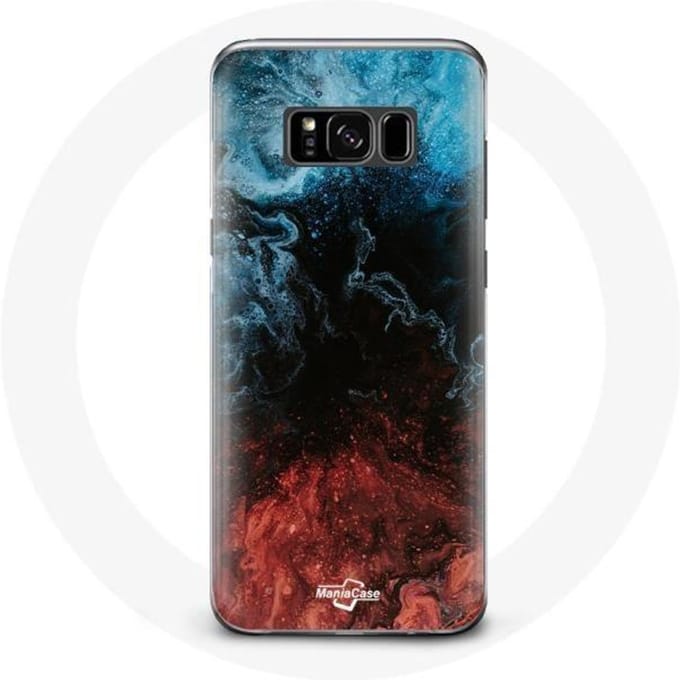 Coque pour Samsung Galaxy S8 plus fond de texture abstraite rouge noir bleu
