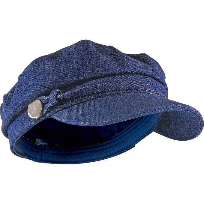 Dames denim / corduroy piek Baker Boy hoed - Blauw