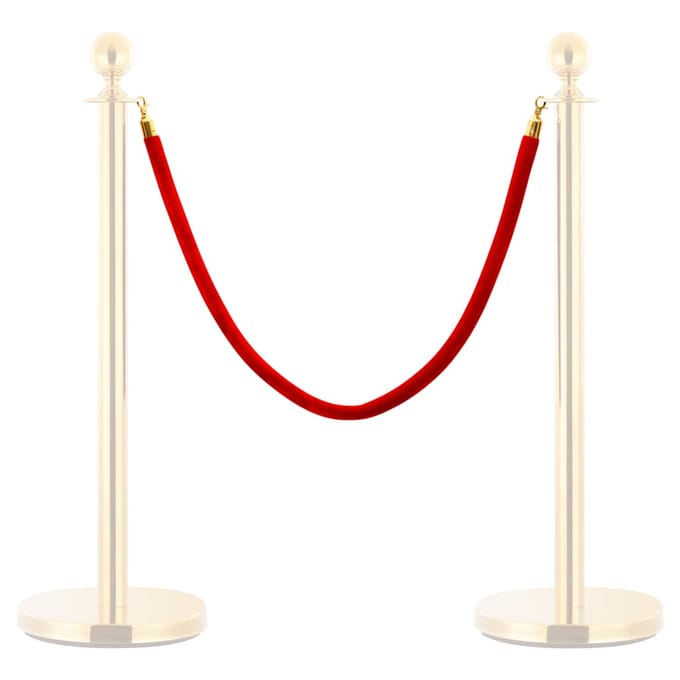 vidaXL - Afzetkoord - fluweel - rood - en - goudkleurig