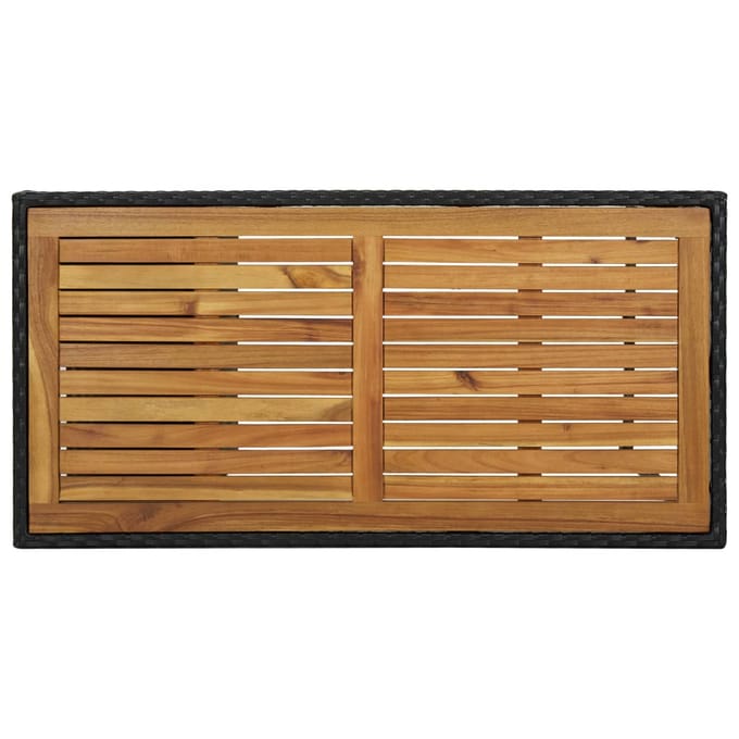 vidaXL - 5-delige - Tuinbarset - met - kussens - poly - rattan - zwart