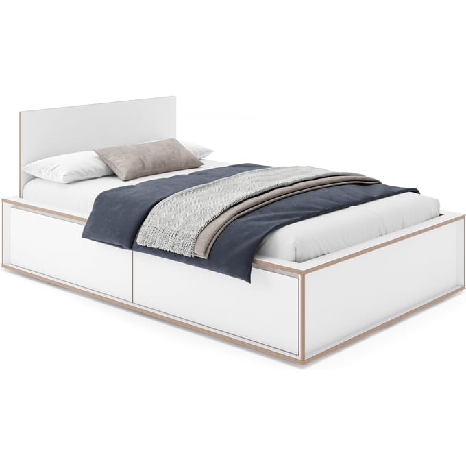 Müller Möbelwerkstätten Spaze Bed - CPL wit met berk - 140 x 200 cm