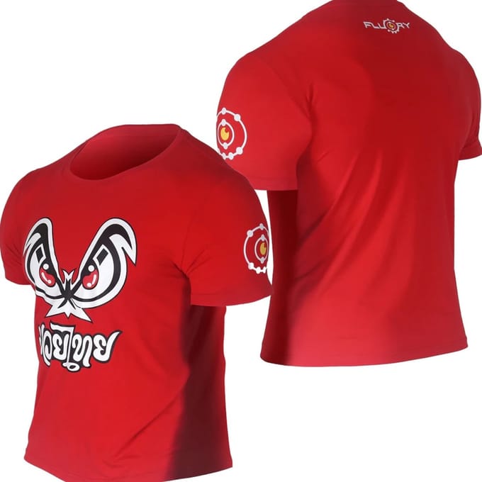 Fluory Bad Eyes Muay Thai Kickboks T-Shirt Rood - S