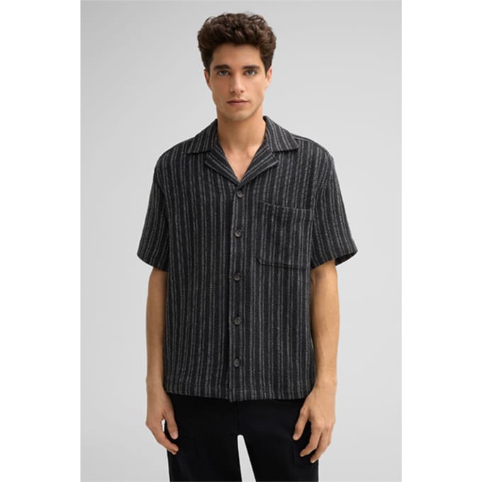 Gebreid shirt Noem, zwart gestreept