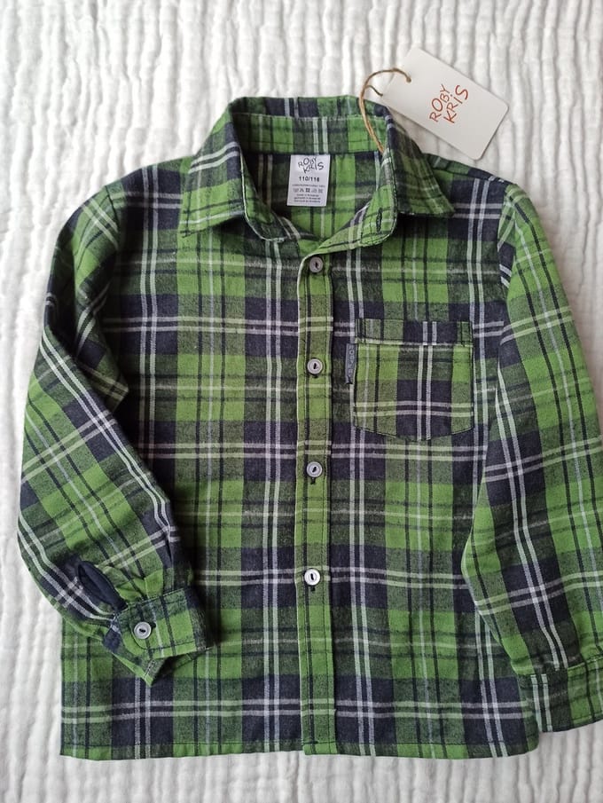 RobyKris Kids Overhemd - Lange mouw - Flanel - Maat 128-134