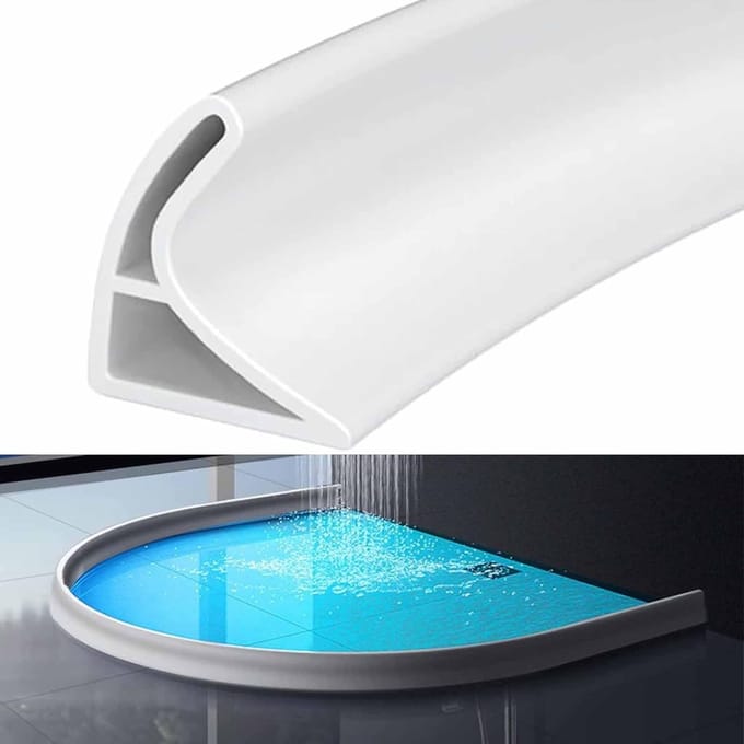 Buigbare siliconen waterhoudstrip - Zelfklevend - 100 cm - Drempel afdichting - Wit