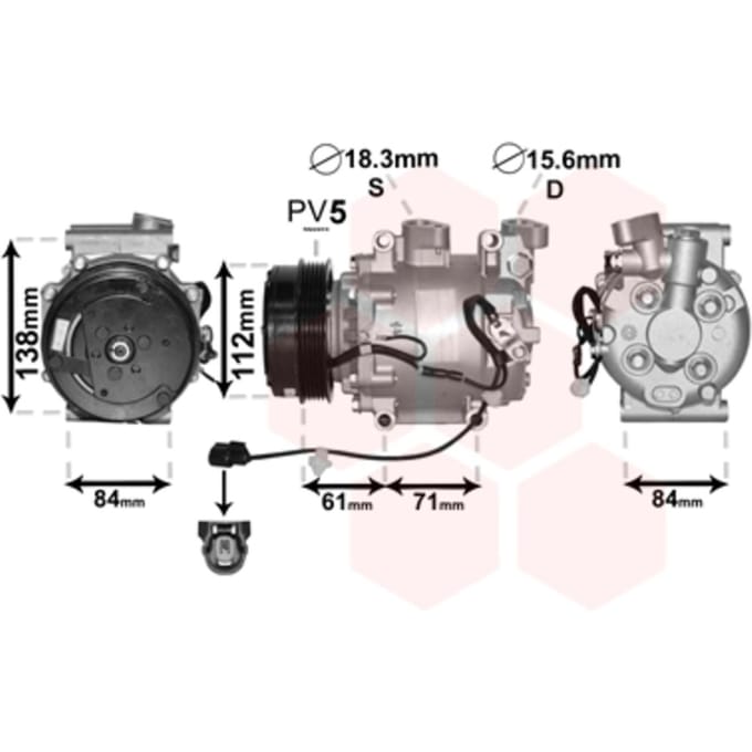 Van Wezel - AIRCO COMPRESSOR VOOR HONDA FIT 2007-2008 38800RB7Z510M2