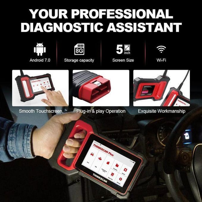Scanner OBD2 - OEM - Thinkscan Plus S6 - Diagnostiek 7 systemen - 28 resets - Compatibel 1992-2022 zwart