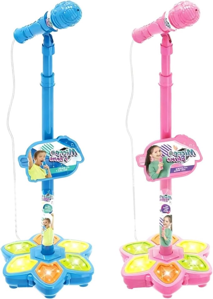Microfoon Speelgoed - Zing Microfoon - Muziek Maken - Met Lichteffecten - 22 cm Hoog - Blauw